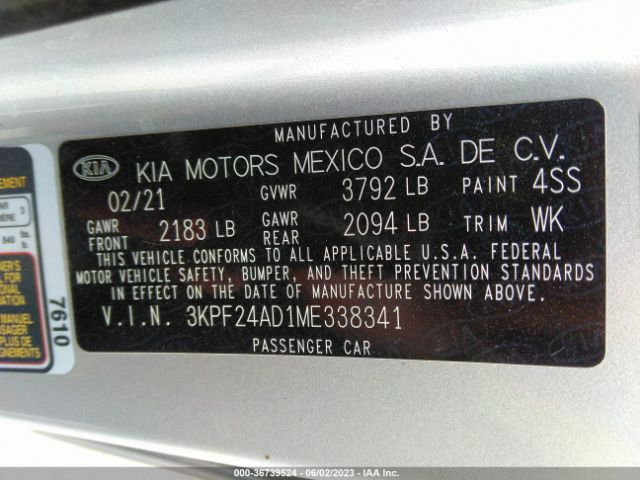 3KPF24AD1ME338341 KIA Forte Lxs
