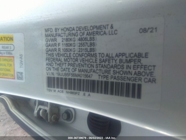 19UUB5F56MA015647 Acura Tlx W/a-spec Package
