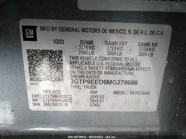3GTP9EED6MG278688 GMC Sierra 1500 At4