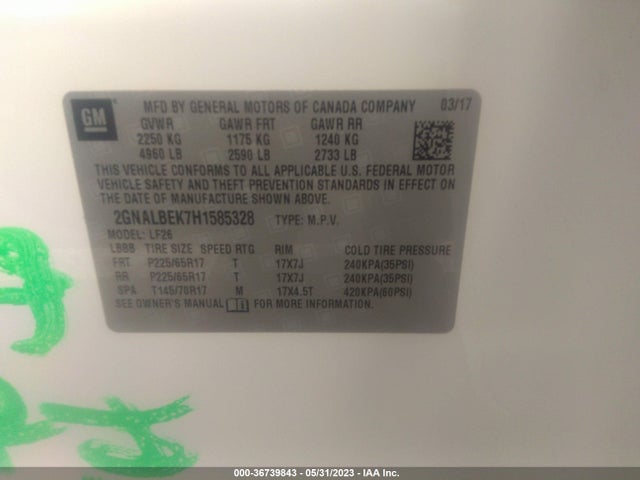 Chevrolet EQUINOX LS 2017 2GNALBEK7H1585328 Image 11