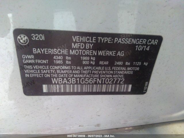 WBA3B1G56FNT02772 BMW 3 Series 320i