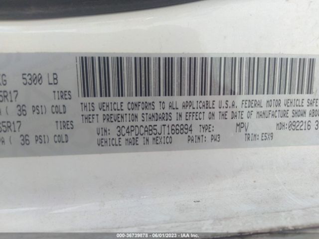 3C4PDCAB5JT166894 Dodge JOURNEY SE