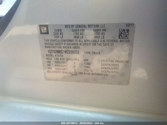 1GTV2MEC1HZ238733 GMC Sierra 1500 Sle