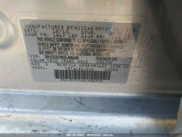 3N1CE2CP6EL406445 Nissan Versa Note Sv