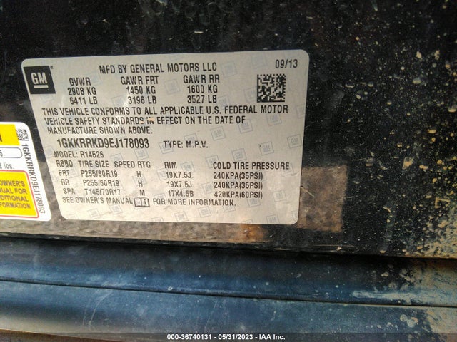 GMC ACADIA SLT 2014 1GKKRRKD9EJ178093 Image 9