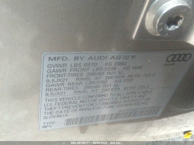 WA1VAAF77HD008222 Audi Q7 Prestige