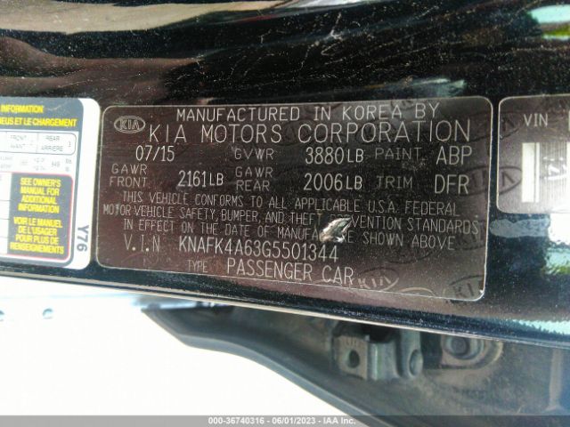 KNAFK4A63G5501344 KIA FORTE LX