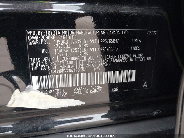 Toyota RAV4 LE 2022 2T3H1RFVXNW190187 Image 9
