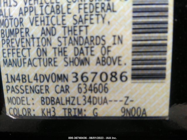1N4BL4DV0MN367086 Nissan Altima 2.5 Sv