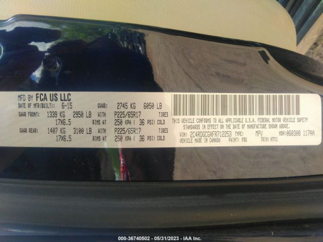 2C4RDGCGXFR712253 Dodge Grand Caravan Sxt