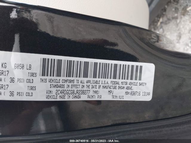 2C4RDGCG8JR238277 Dodge Grand Caravan Sxt
