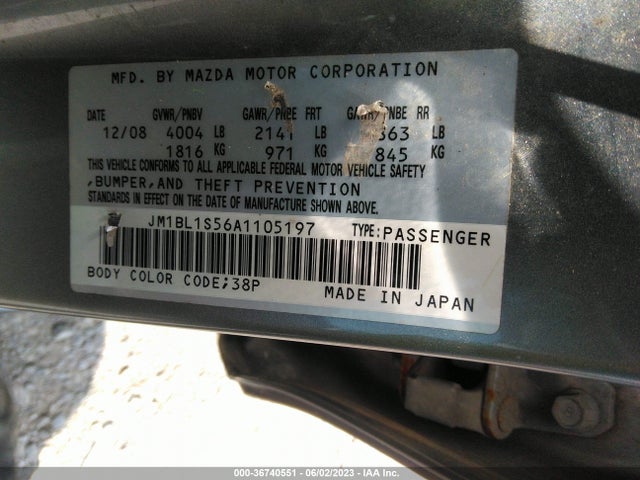 2010 MAZDA MAZDA3 S SPORT VIN: JM1BL1S56A1105197