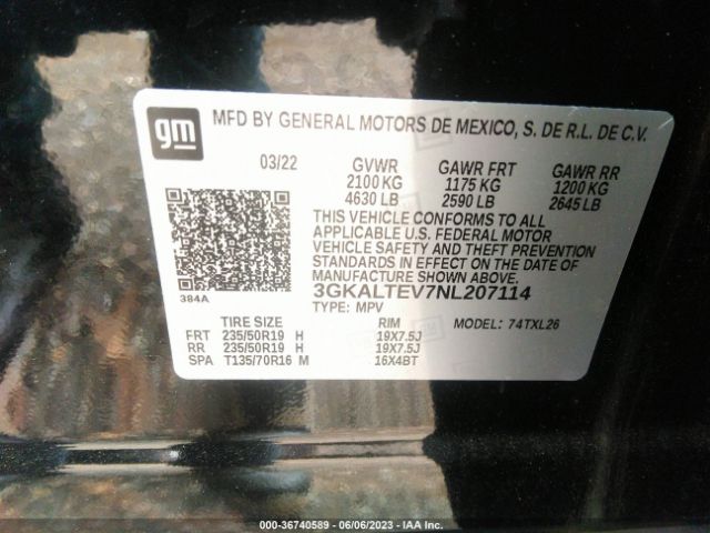 3GKALTEV7NL207114 GMC Terrain Sle