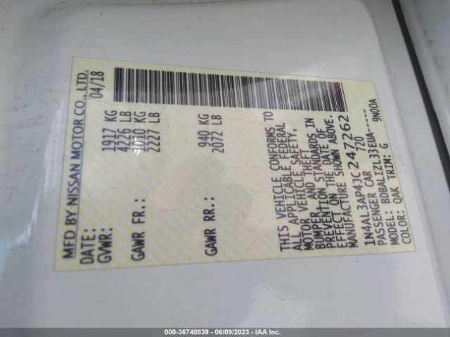 1N4AL3AP4JC247262 Nissan Altima 2.5 Sv