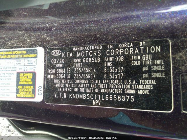KNDMB5C11L6658375 KIA SEDONA LX