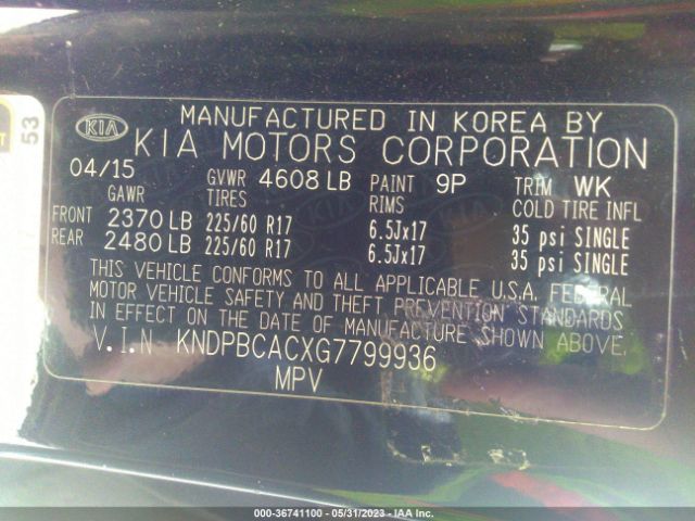 KNDPBCACXG7799936 KIA Sportage Lx