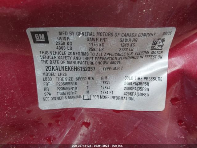 2GKALNEK6H6152357 GMC Terrain Sle