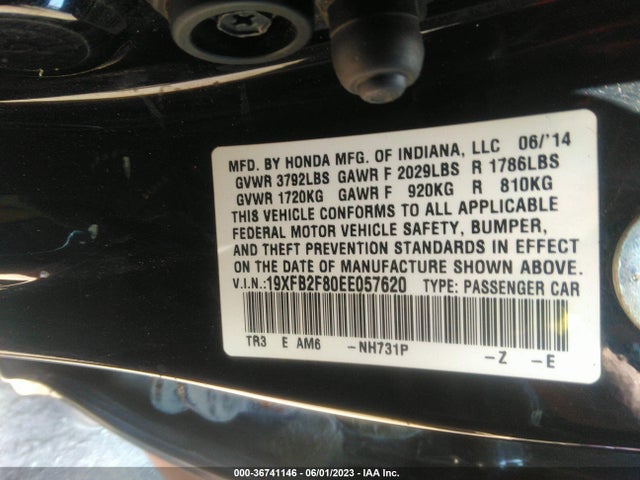 Honda Civic Sedan Ex 2014 19XFB2F80EE057620 Image 9