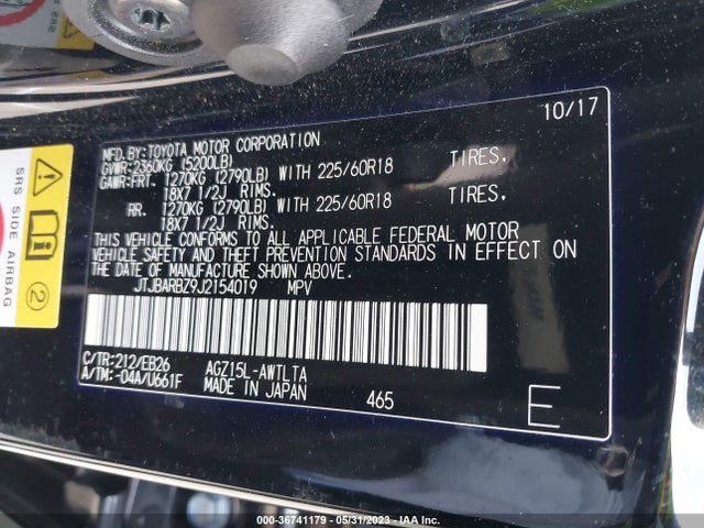 2018 Lexus NX, VIN: JTJBARBZ9J2154019