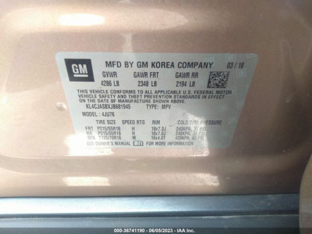 KL4CJASBXJB681945 Buick Encore Preferred
