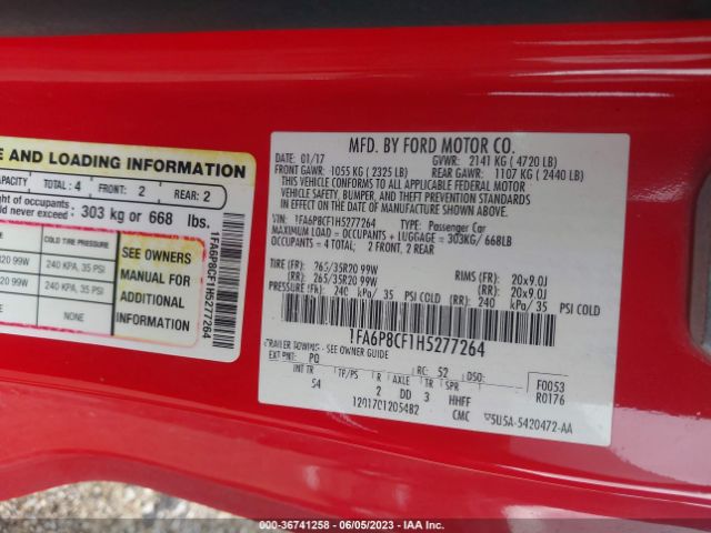 1FA6P8CF1H5277264 Ford MUSTANG GT