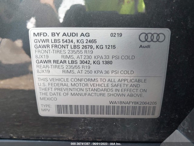 WA1BNAFY8K2064205 Audi Q5 Premium Plus