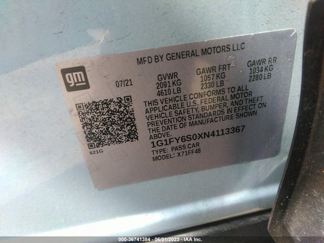 2022 Chevrolet Bolt EUV, VIN: 1G1FY6S0XN4113367