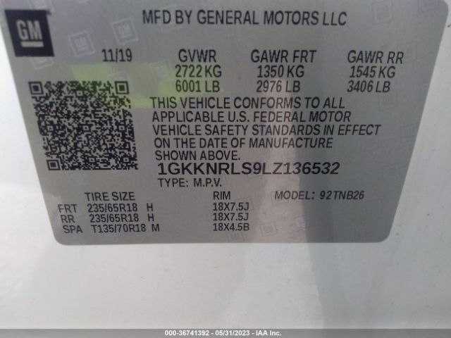 1GKKNRLS9LZ136532 GMC ACADIA SLE