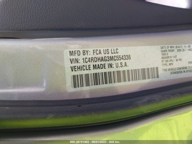 1C4RDHAG3MC554336 Dodge Durango Sxt Plus