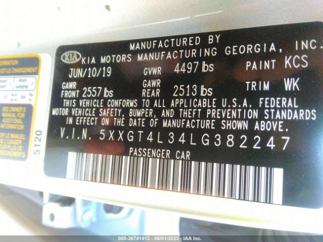 5XXGT4L34LG382247 KIA Optima Lx