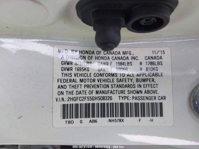 2016 HONDA CIVIC SEDAN LX VIN: 2HGFC2F55GH508326