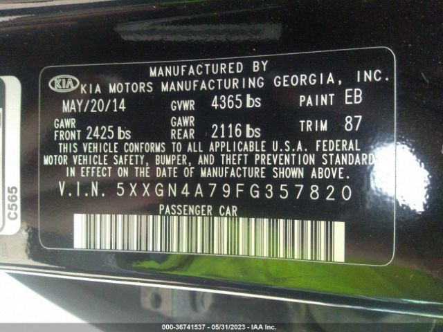 5XXGN4A79FG357820 KIA OPTIMA EX