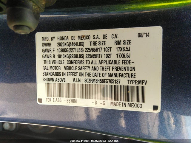 Honda CR-V EX 2014 3CZRM3H58EG705137 Image 9