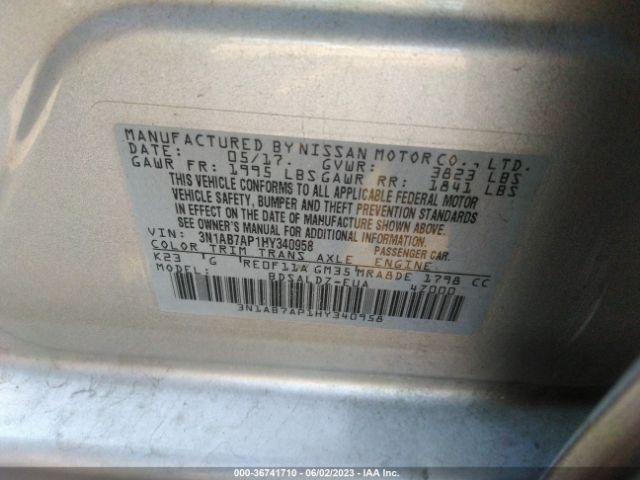 3N1AB7AP1HY340958 Nissan SENTRA SV