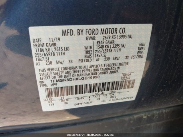1FMSK8DH8LGB19990 Ford EXPLORER XLT