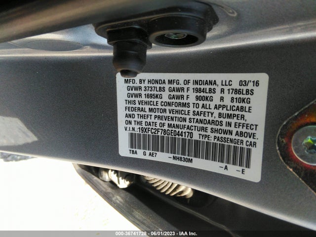 Honda Civic Sedan Ex 2016 19XFC2F78GE044170 Image 9