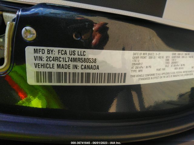 2C4RC1L74MR580538 Chrysler Pacifica Hybrid Touring L