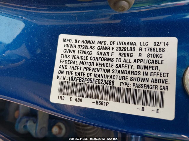 Honda Civic Sedan Ex-l 2014 19XFB2F95EE023486 Image 11