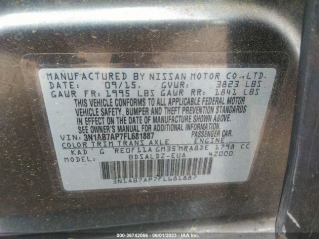 3N1AB7AP7FL681887 Nissan SENTRA SV