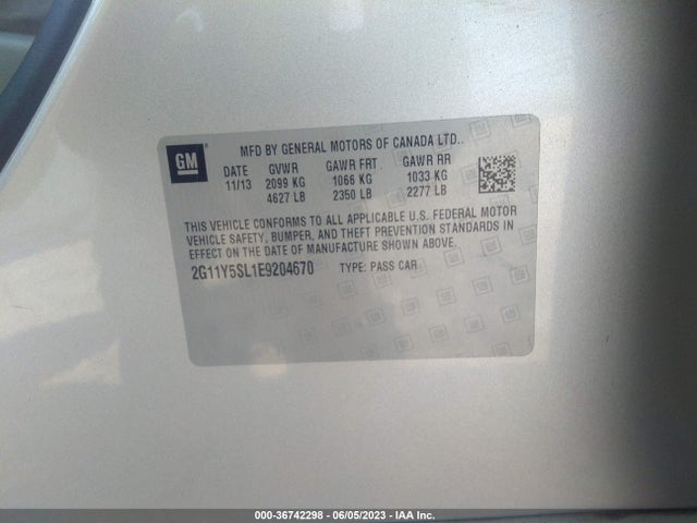 Chevrolet IMPALA LS 2014 2G11Y5SL1E9204670 Image 11