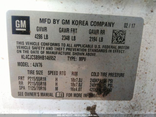 KL4CJCSB9HB146952 Buick Encore Essence