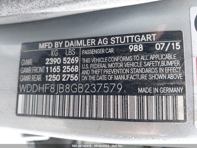 WDDHF8JB8GB237579 Mercedes-Benz E 350 4matic