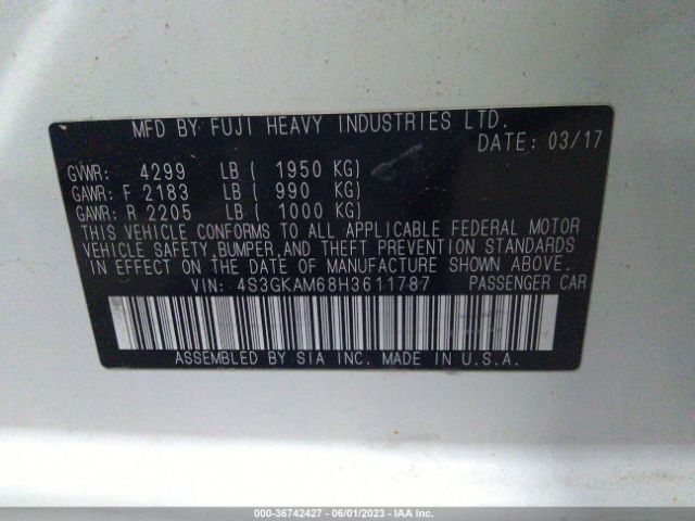 4S3GKAM68H3611787 Subaru Impreza Sport