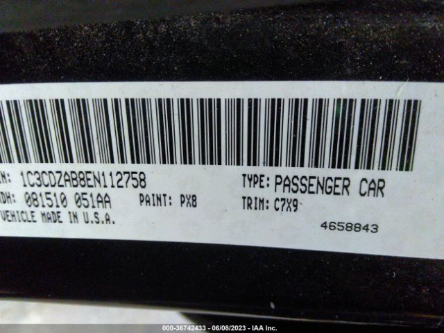 1C3CDZAB8EN112758 Dodge AVENGER SE