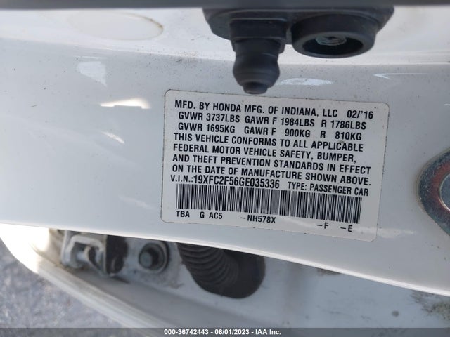 Honda Civic Sedan Lx 2016 19XFC2F56GE035336 Image 9