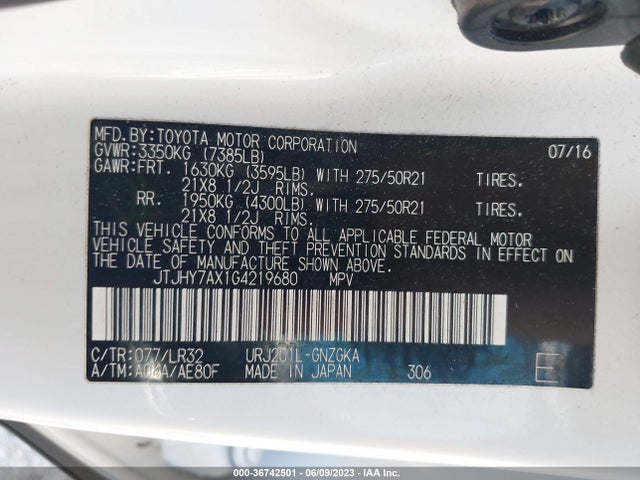 JTJHY7AX1G4219680 Lexus LX 570