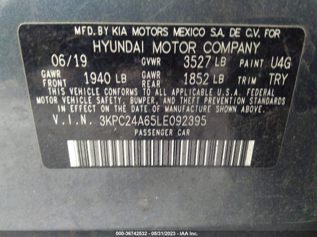 Hyundai ACCENT SE 2020 3KPC24A65LE092395 Image 10