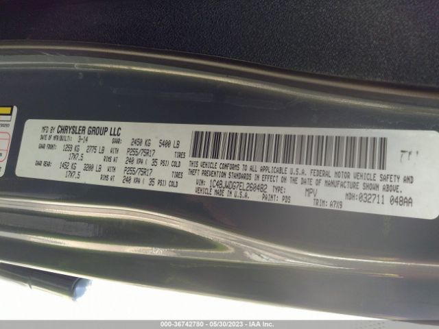 1C4BJWDG7EL260482 Jeep Wrangler Unlimited Sport