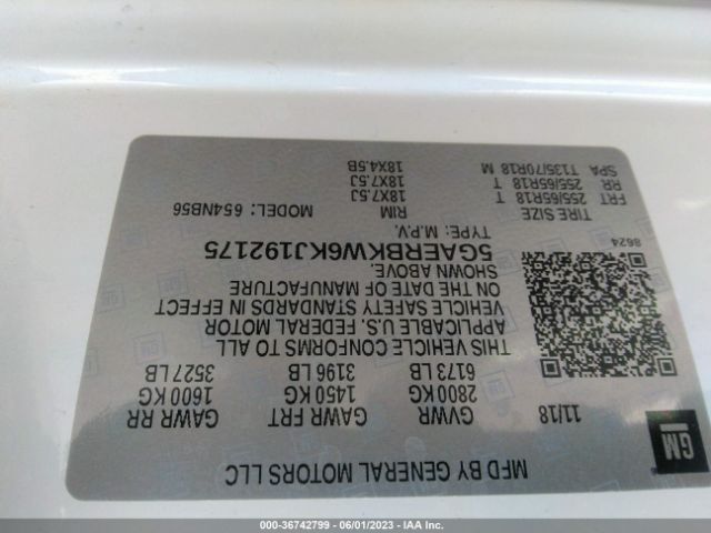 5GAERBKW6KJ192175 Buick Enclave Essence