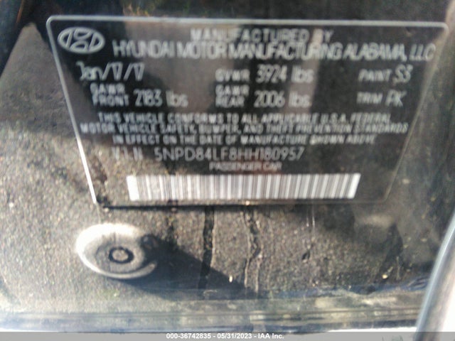 Hyundai ELANTRA SE 2017 5NPD84LF8HH180957 Image 10